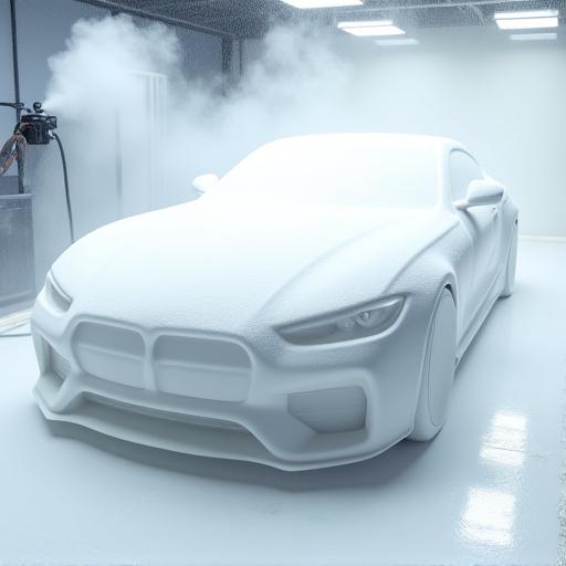 Auto coperta di schiuma durante il prelavaggio foam